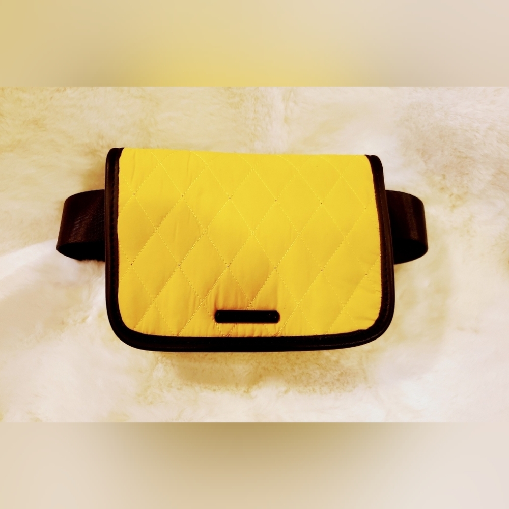 Like Dreams Yellow Quilted Nylon Adjustable Belt Bag